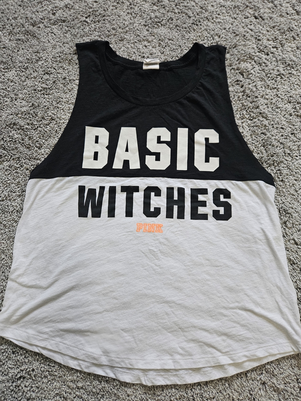 PINK Victoria's Secret Two-Tone 'Basic Witches' Tank Top - Black & White